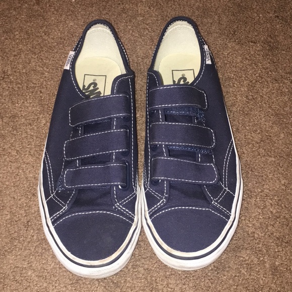 navy blue velcro vans